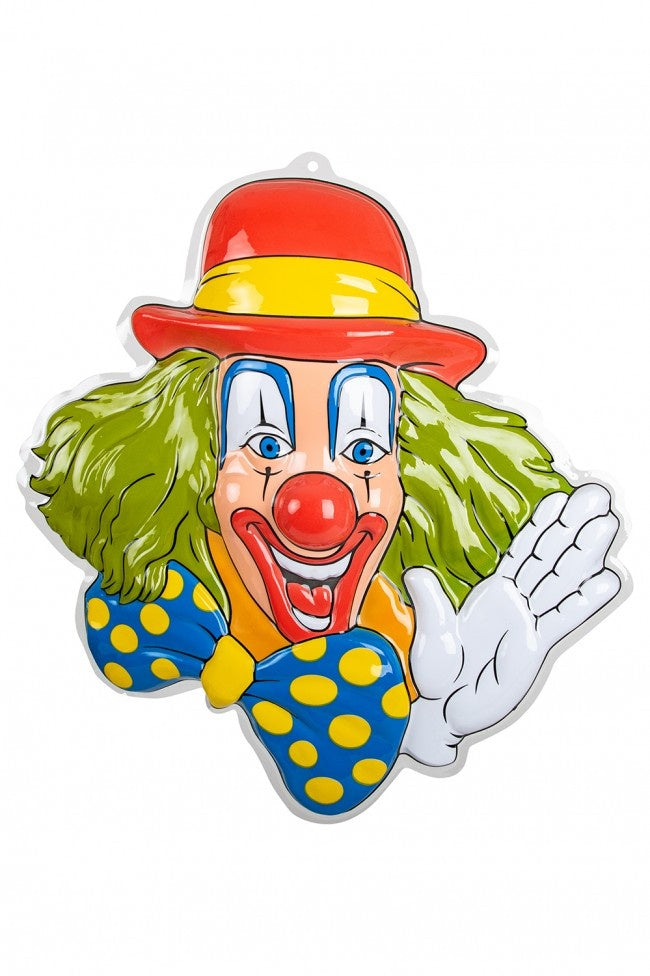 Wanddecoratie Clown Groen Haar 50cm