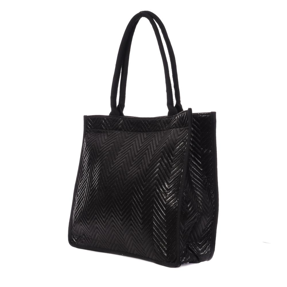 Stella Green Sac Caba Fourre tout Noir Stella Green Matelasse Chevron 3