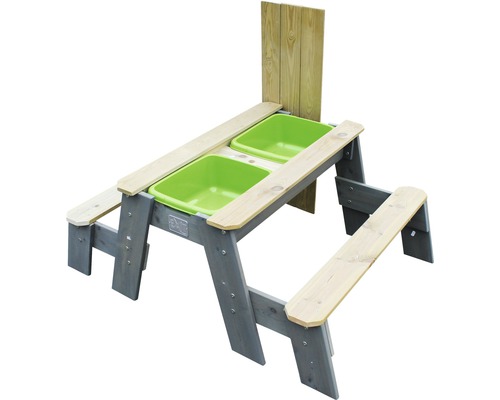 EXIT Aksent zand-, water- en picknicktafel met 2 banken, 94x121x50 cm, grijs