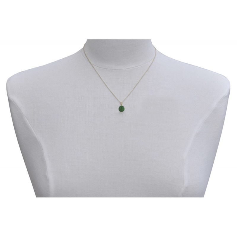 Collier Plaqué Or Pendentif Perle de Jade