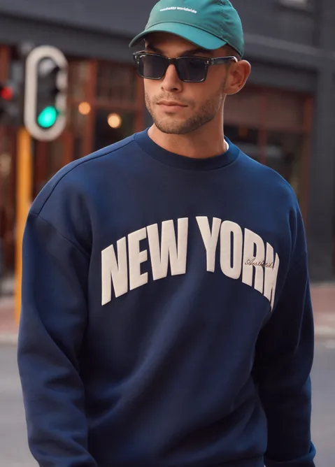 Sweater New York blauw (BLW.D)