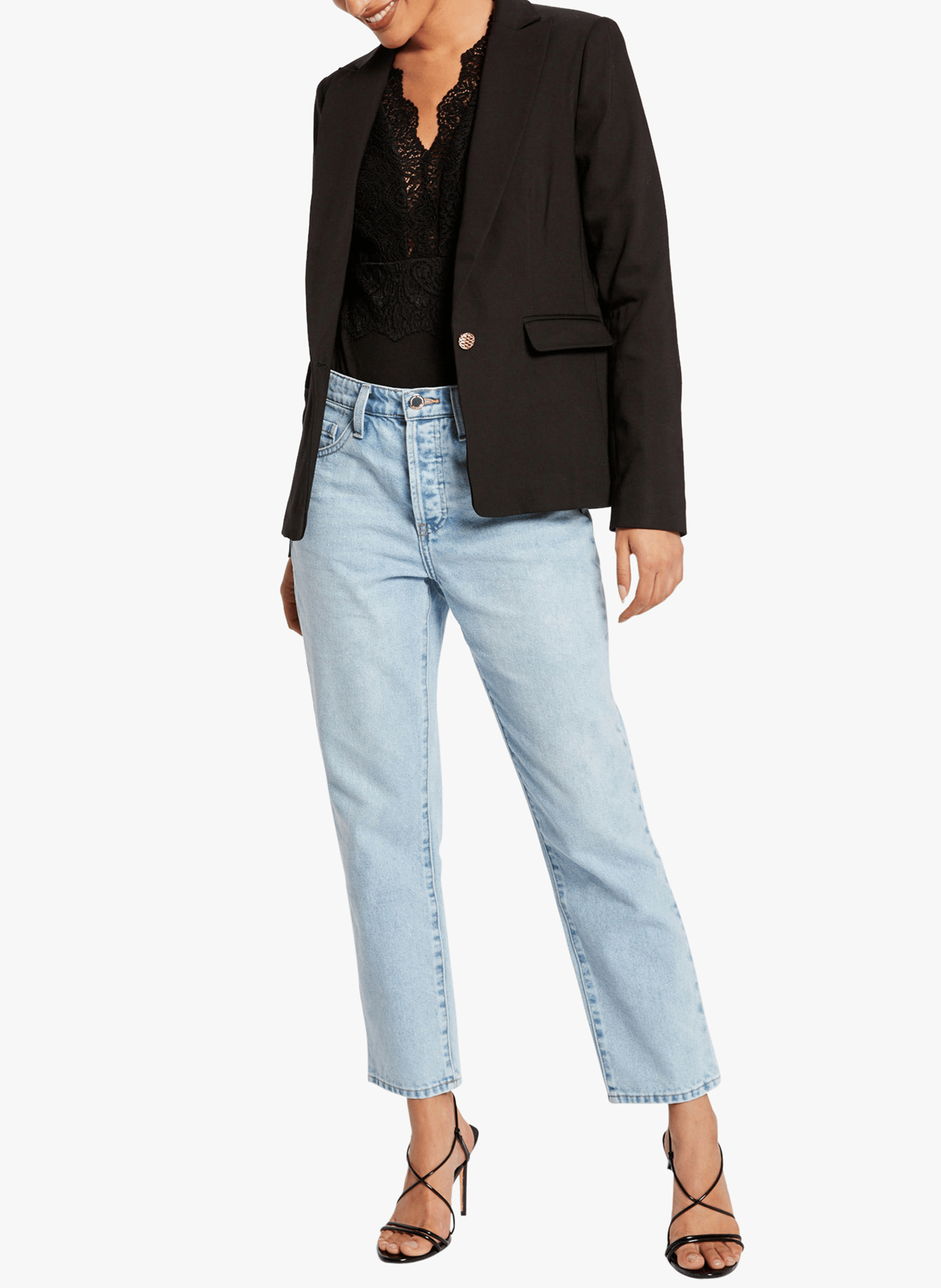VLIME.F - Veste tailleur droite boutonnée | Noir