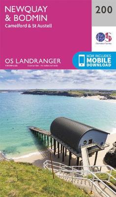 Newquay & Bodmin: Camelford & St Austell - OS Landranger Map 200 (Sheet map, folded)