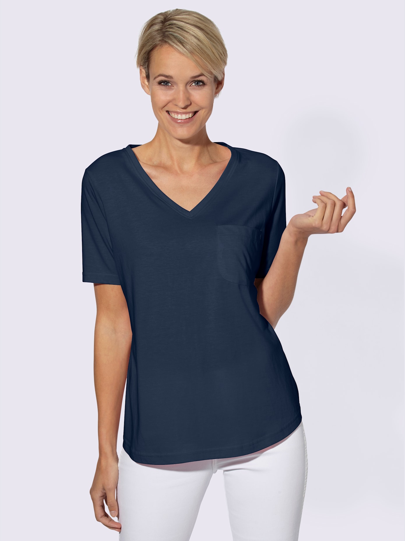 T-shirt en v 50% coton