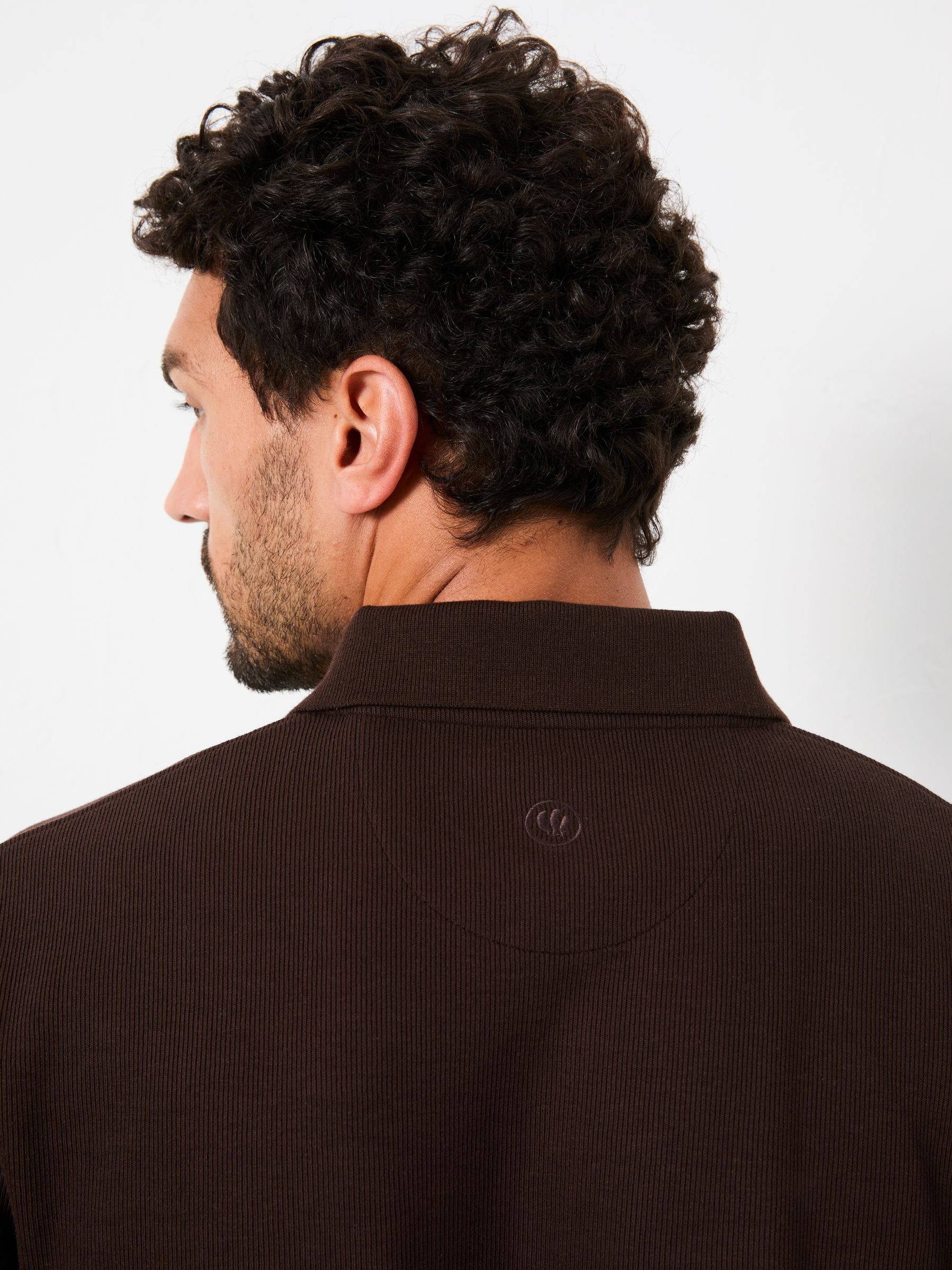 Chocoladebruin - FatFace Long Sleeve Ribbed Polo