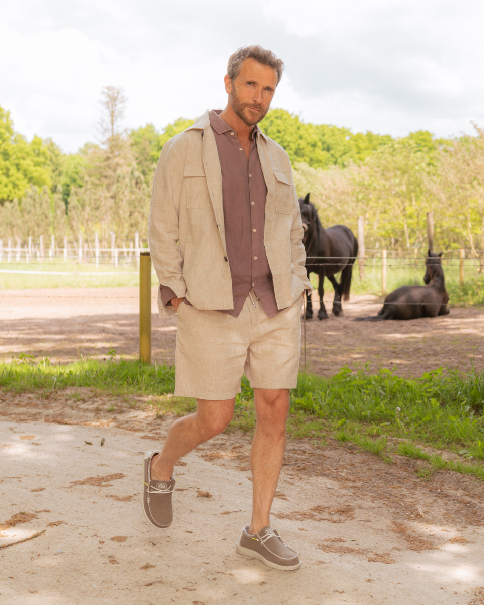 Hey Dude Wally Braided Taupe Heren Veterschoenen