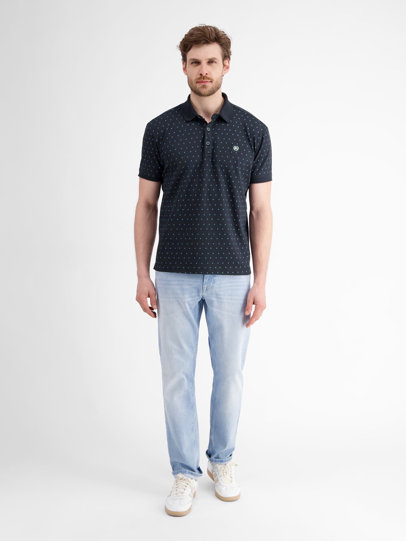 Herren Poloshirt mit Minimalprint