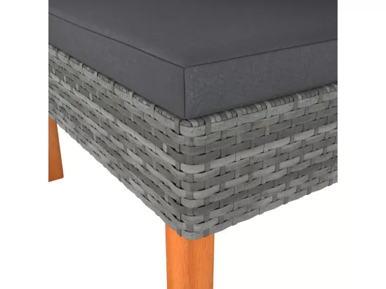 Canapés d'angle 2pcs Résine tressée et bois d'eucalyptus massif