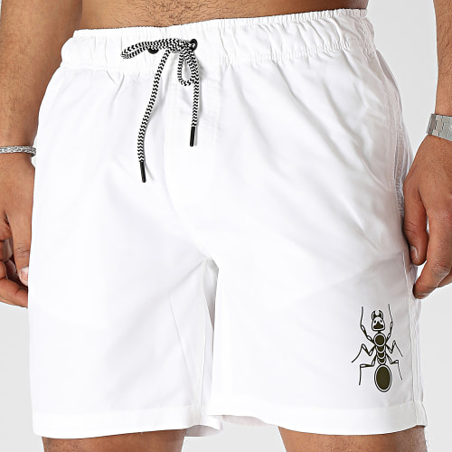 Short De Bain Original Spirit Blanc Vert Kaki