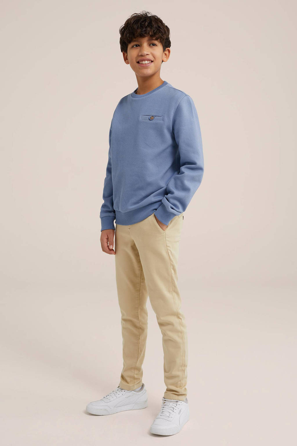 slim fit broek beige