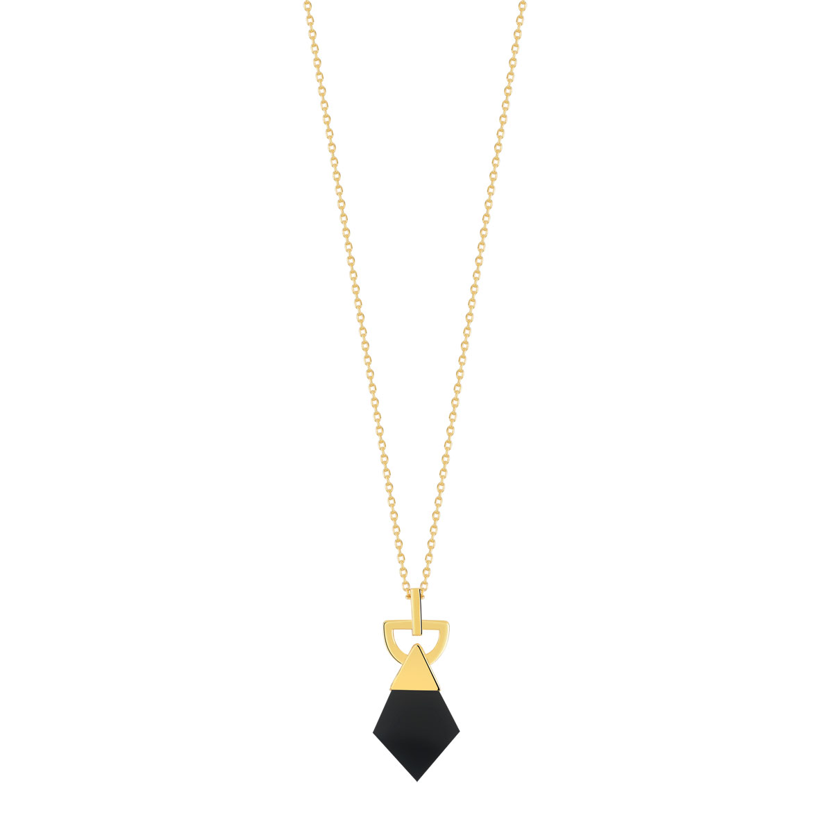 Collier doré et acrylique