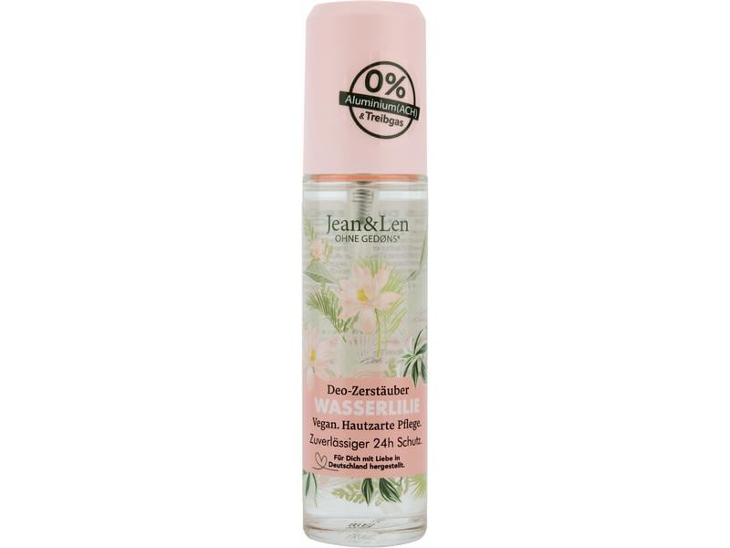 Jean & Len Deo Spray Wasserlilie 75 ml Natürliches Deo garantiert ein sicheres Hautgefühl