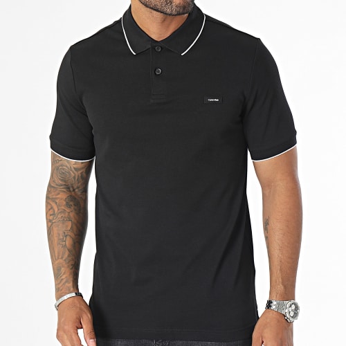 Polo Manches Courtes Pique Tipping 1869 Noir