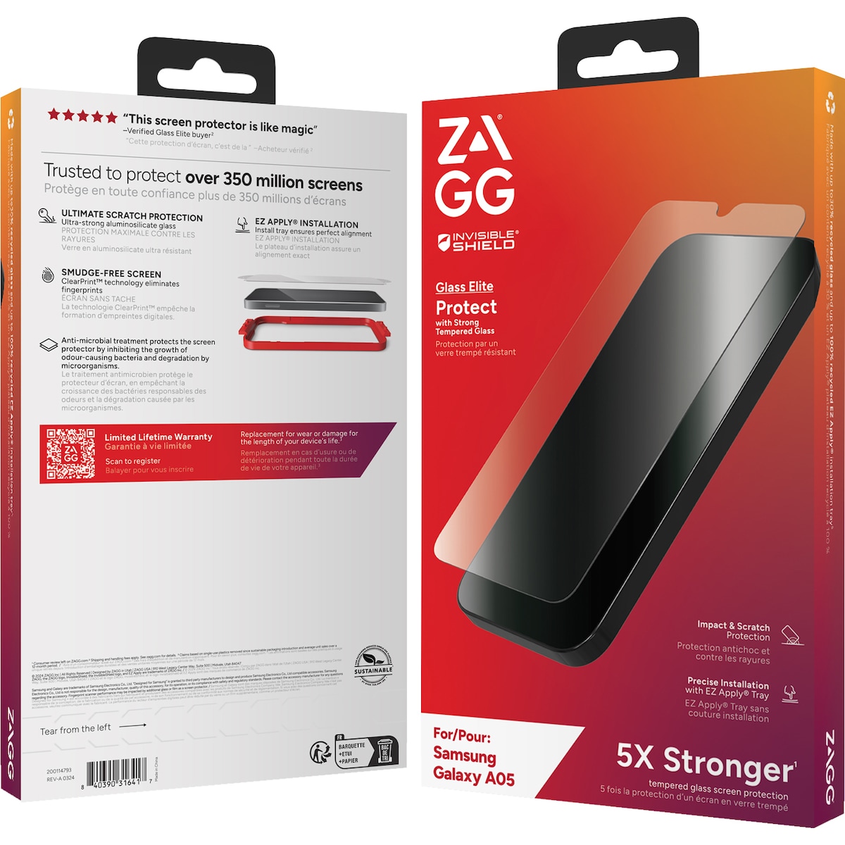 Zagg Glass Elite Samsung Galaxy A05s skjermbeskytter til mobiltelefon