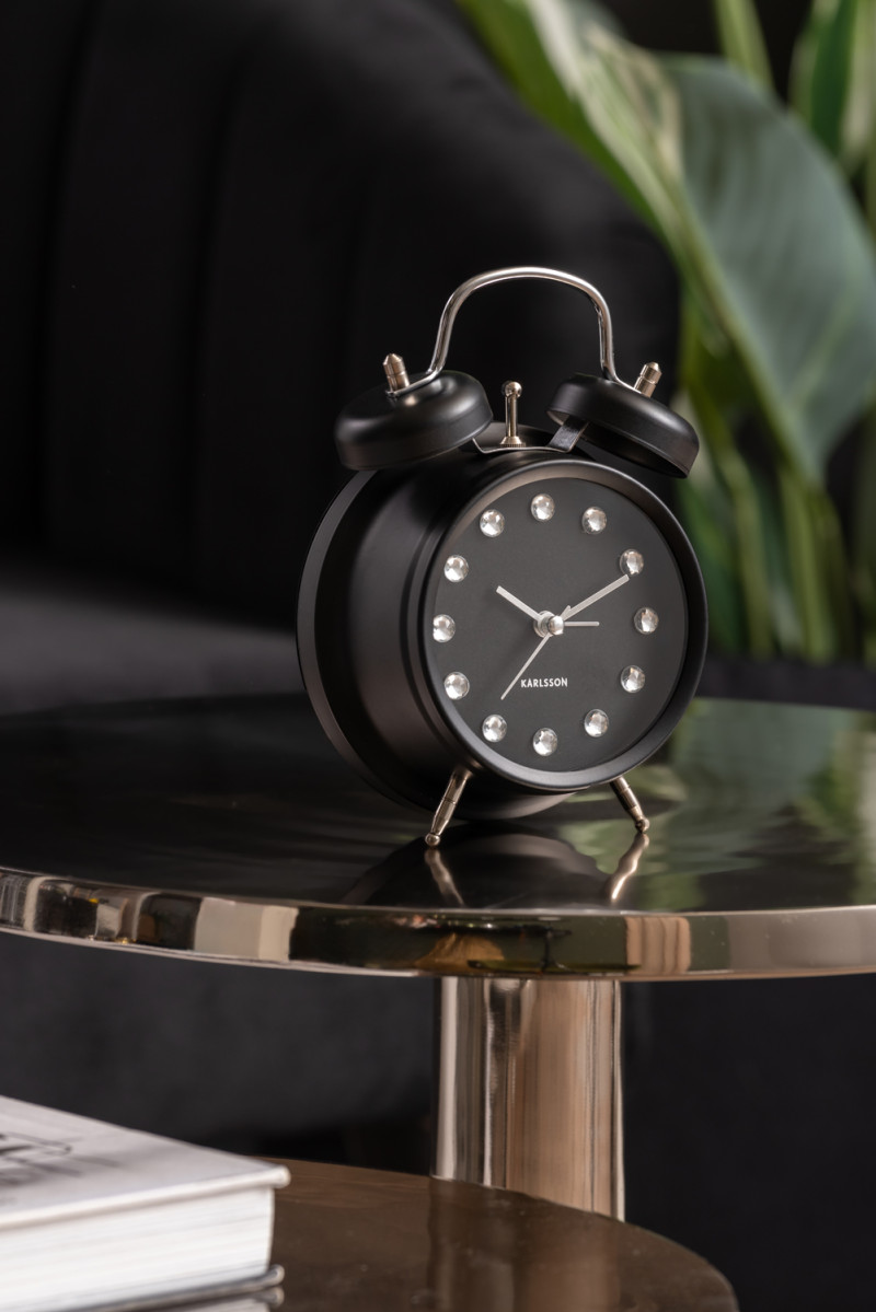 Alarm Clock Glam Diamonds KA6018BK Black