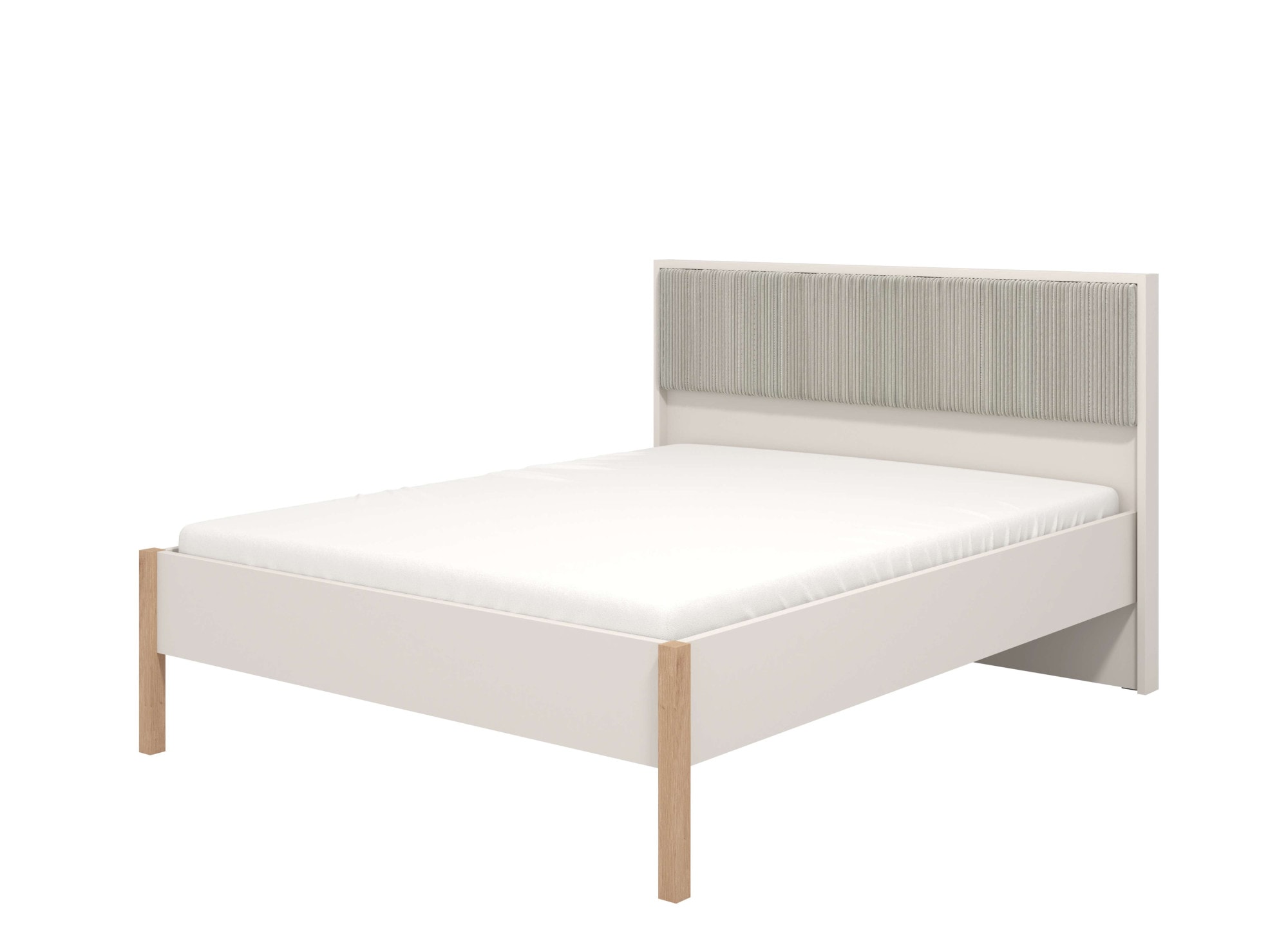 Home affaire Bett »Belfort Bett, mit gepolstertem Kopfteil, bezogen mit weichem Cordstoff« 160 oder 180x200cm, FSC®-zertifiziert, Trendfarbe cashmere