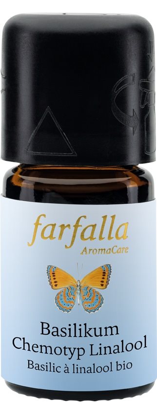 Farfalla Basilikum Chemotyp Linalool<br>5 ml, Ätherisches Öl, Bio Grand Cru