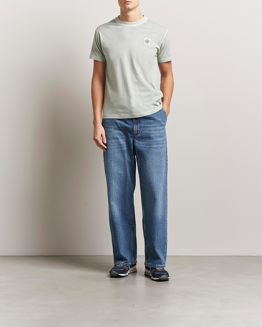 Stone Island Organic Cotton Fissato Effect T-Shirt Grey Green