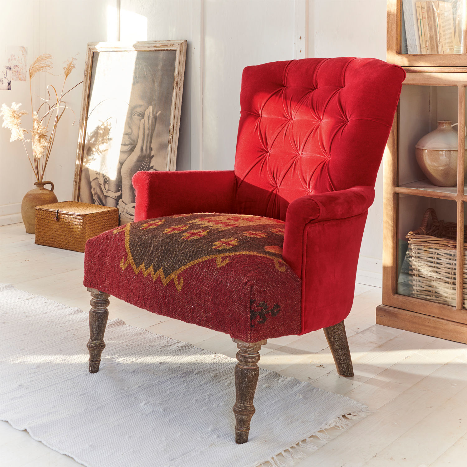Sessel Hinsdale rot/braun