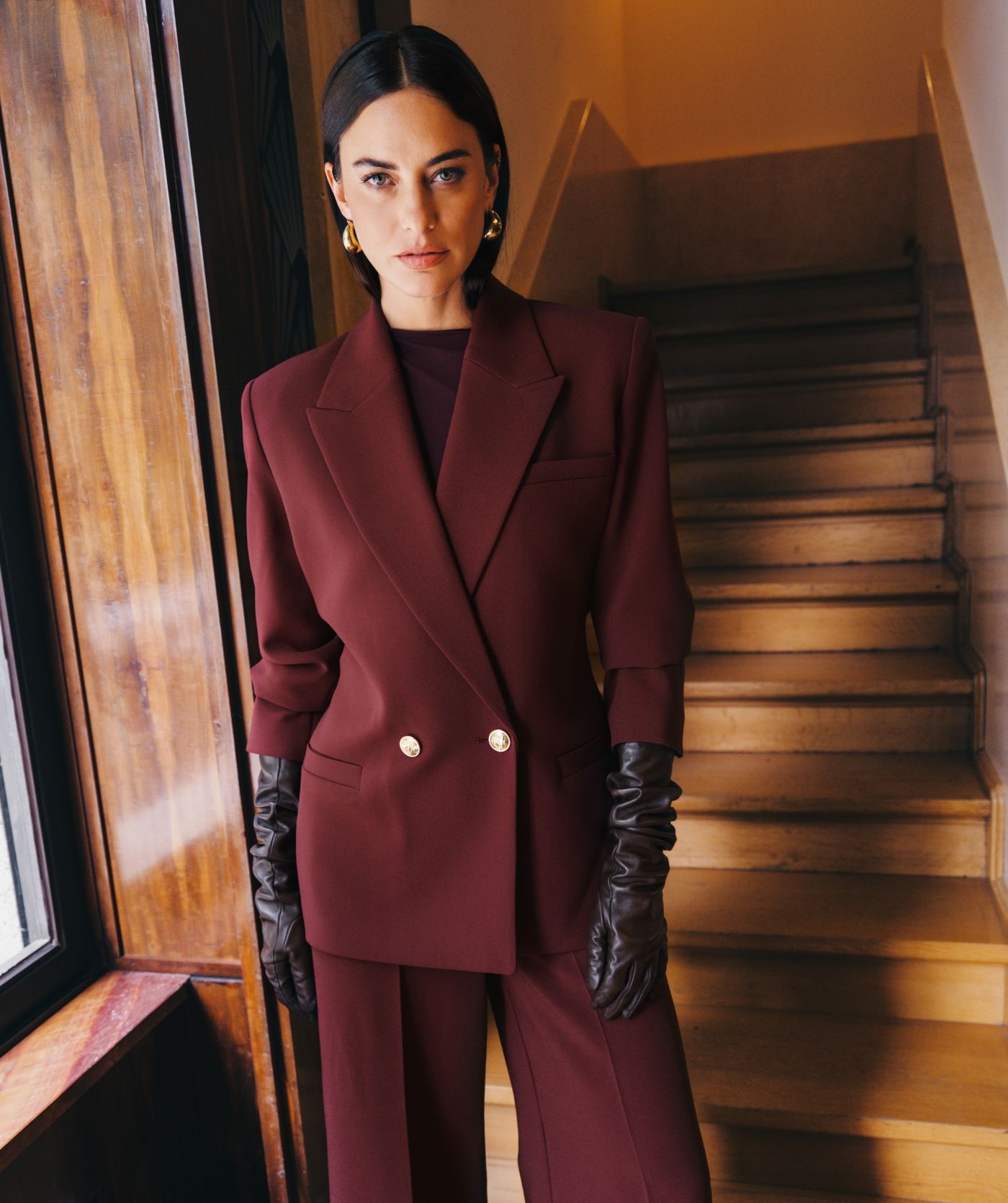 JV-DEE oversized blazer - burgundy