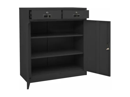 Armoire de bureau Anthracite 90x40x102 cm Acier