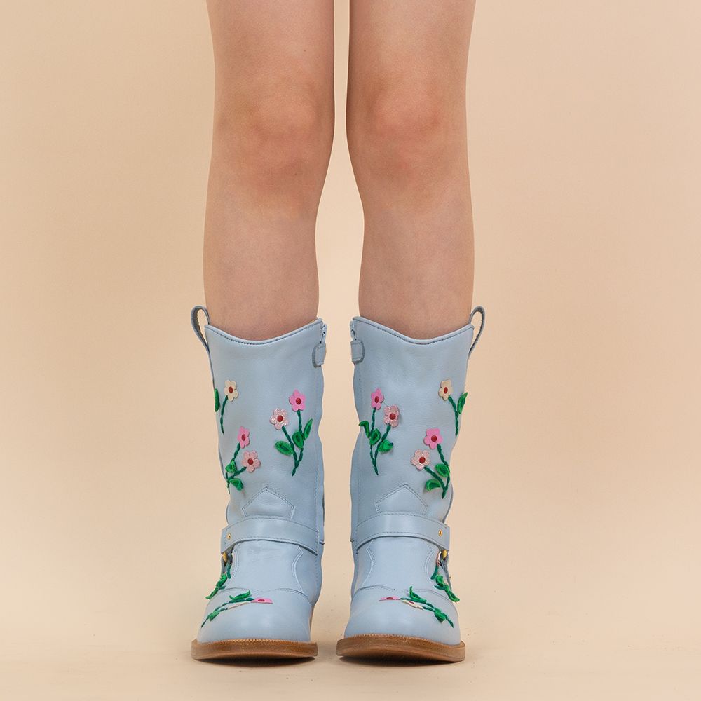 Zecchino d'Oro 187 blauw met bloemen