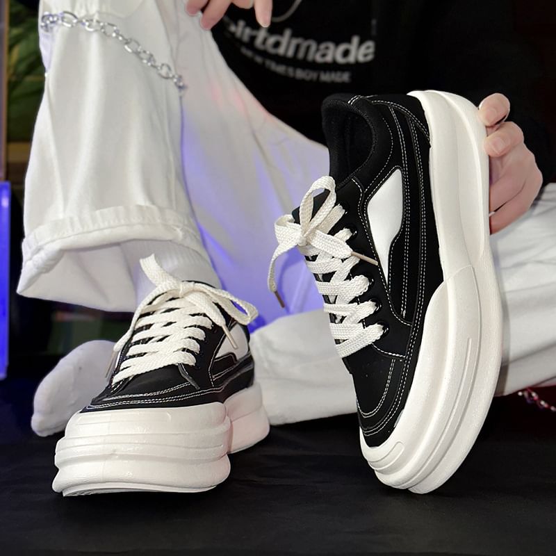 Tanzanite - Veterschoenen met plateauzool
