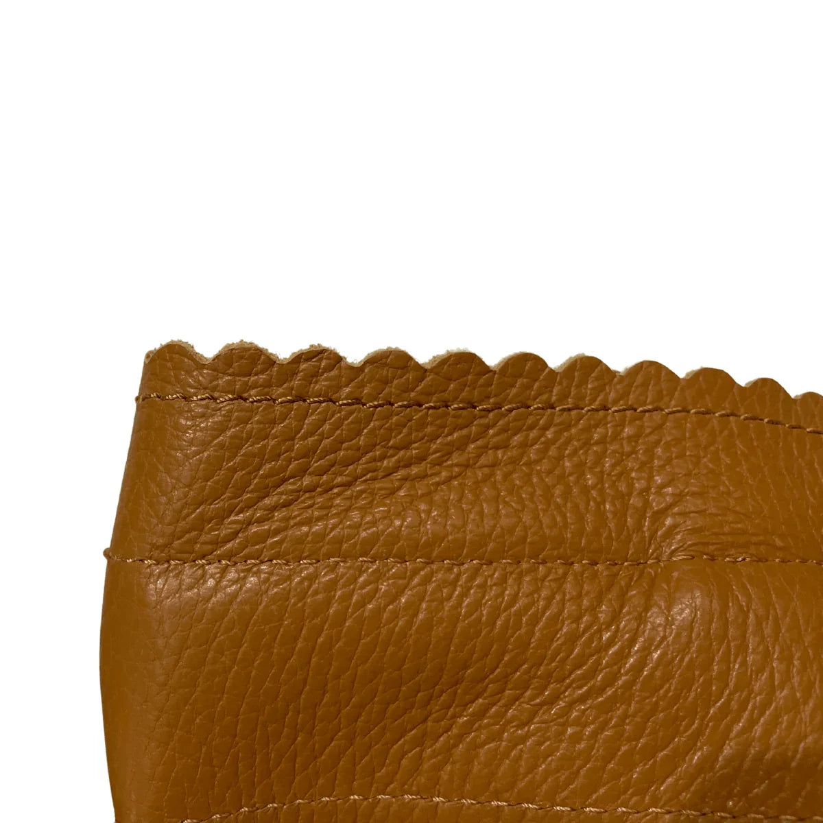 Leren Shopper Met golvende rand