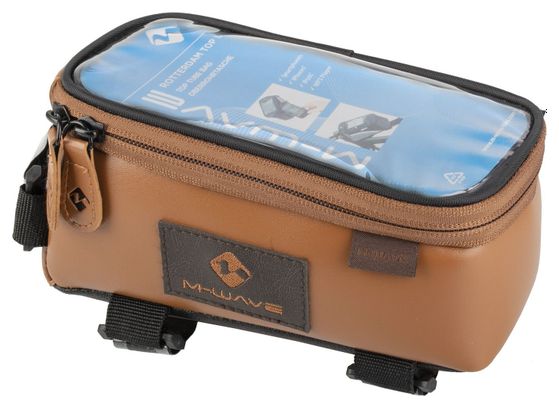 M-WAVE Rotterdam Top XL LE Sacoche de tube supérieur pour smartphone Marron
