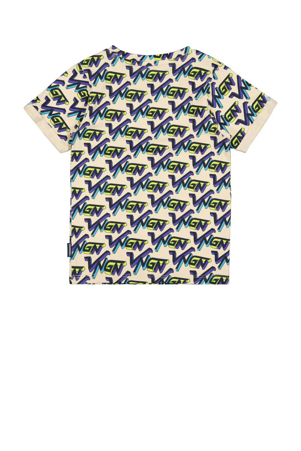 Vingino T-shirt HANS met all over print beige/donkerblauw