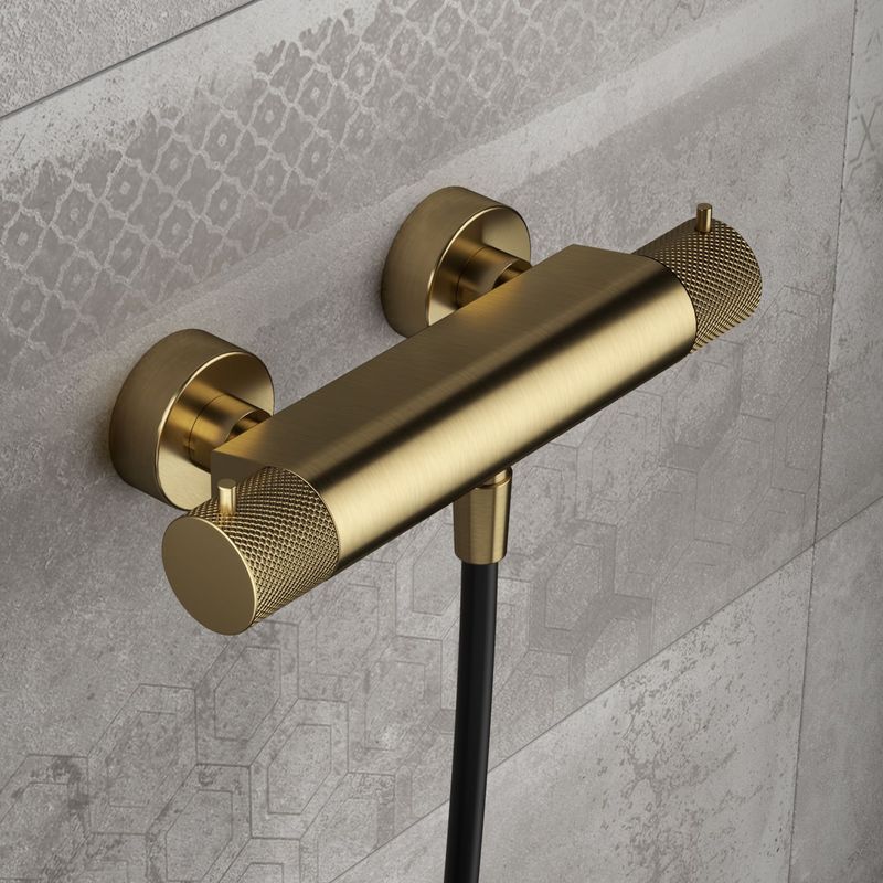 Hotbath - Cobber X - Thermostatische Douchemengkraan - Geborsteld Messing PVD