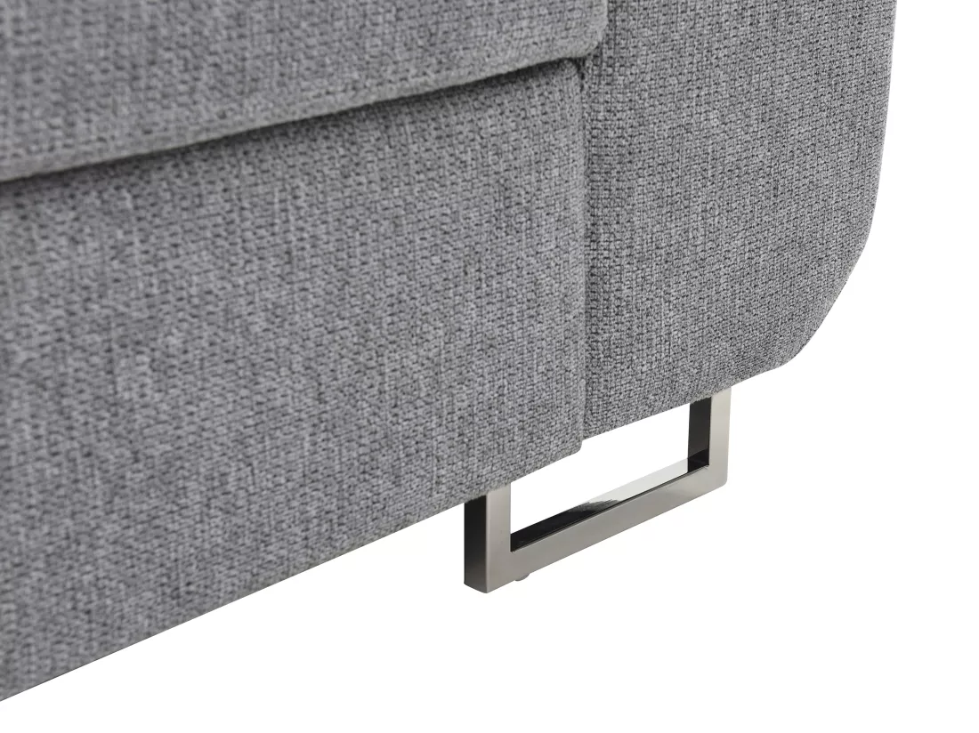 Canapé d'angle gauche convertible en tissu texturé gris NURAZIO