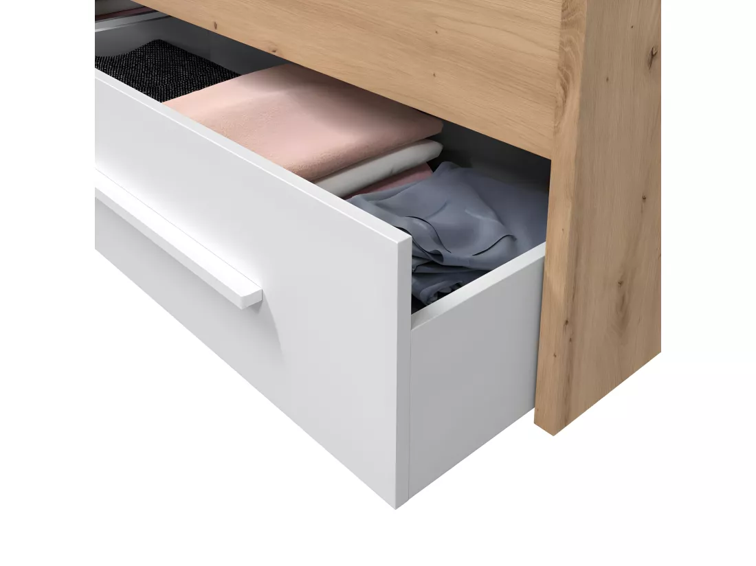 Chambre enfant complète 90x190 Blanc/Chêne - TOZA n°1