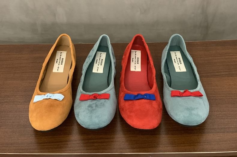 Karlao - Platte schoenen met strik van imitatiesuède
