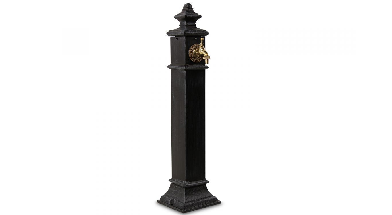 Fontaine de jardin métal gris 19x19x79cm