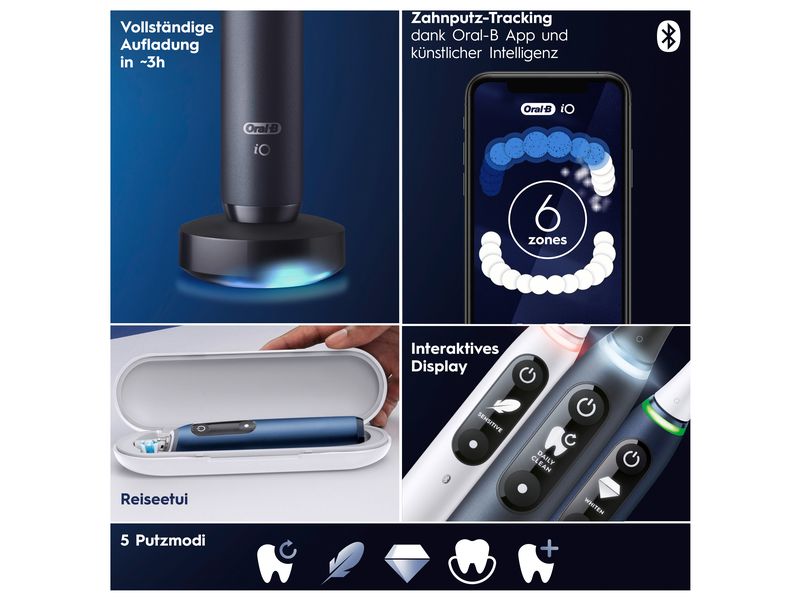 Oral-B Mikrovibrationszahnbürste iO Series 7N Black Onyx Elektrische Zahnbürste