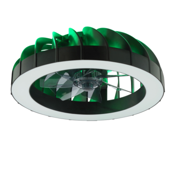 Brilliant plafondventilator Fanora met lamp en RGB functie 30W zwart