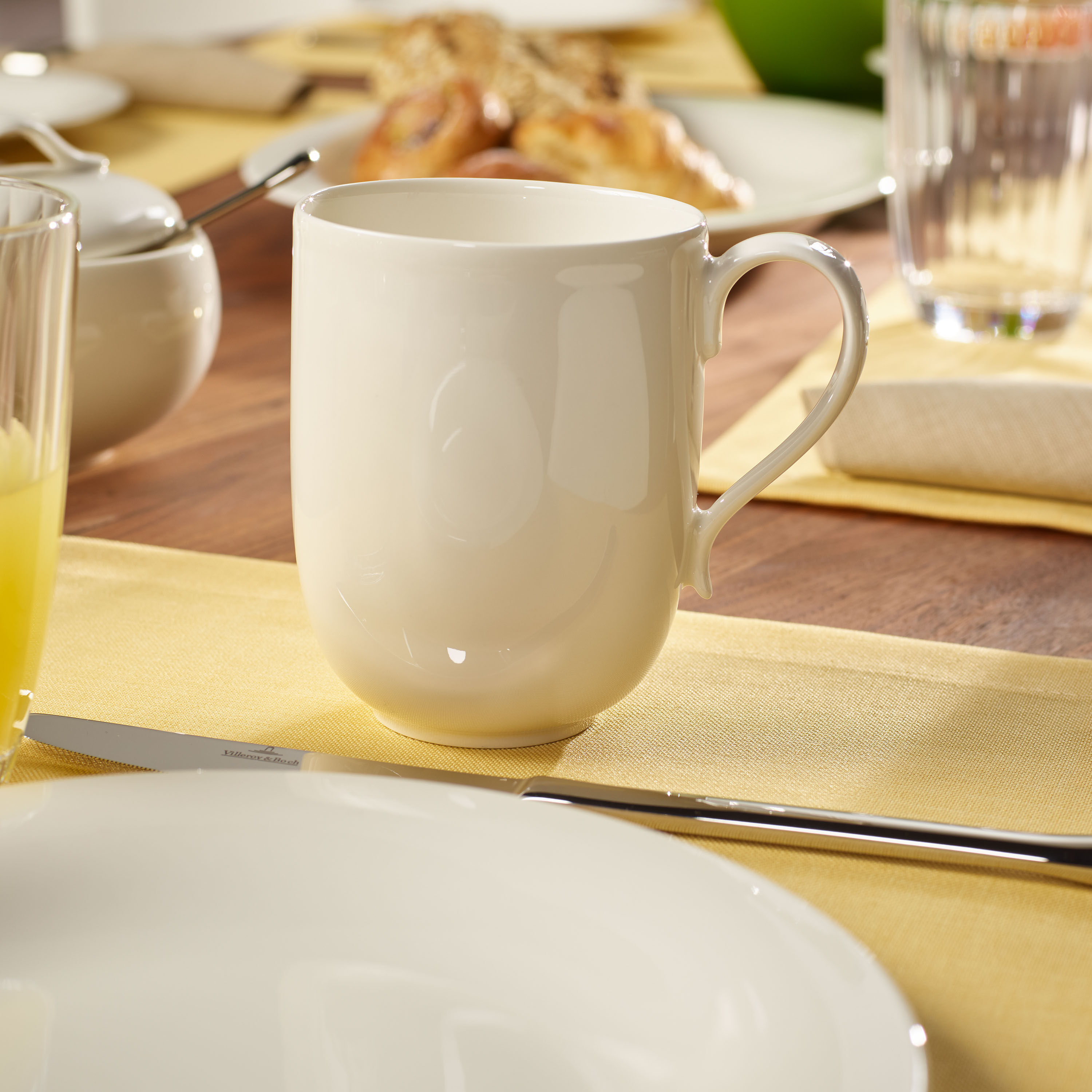 New Cottage Mug White, 12.6 oz, Premium Porcelain