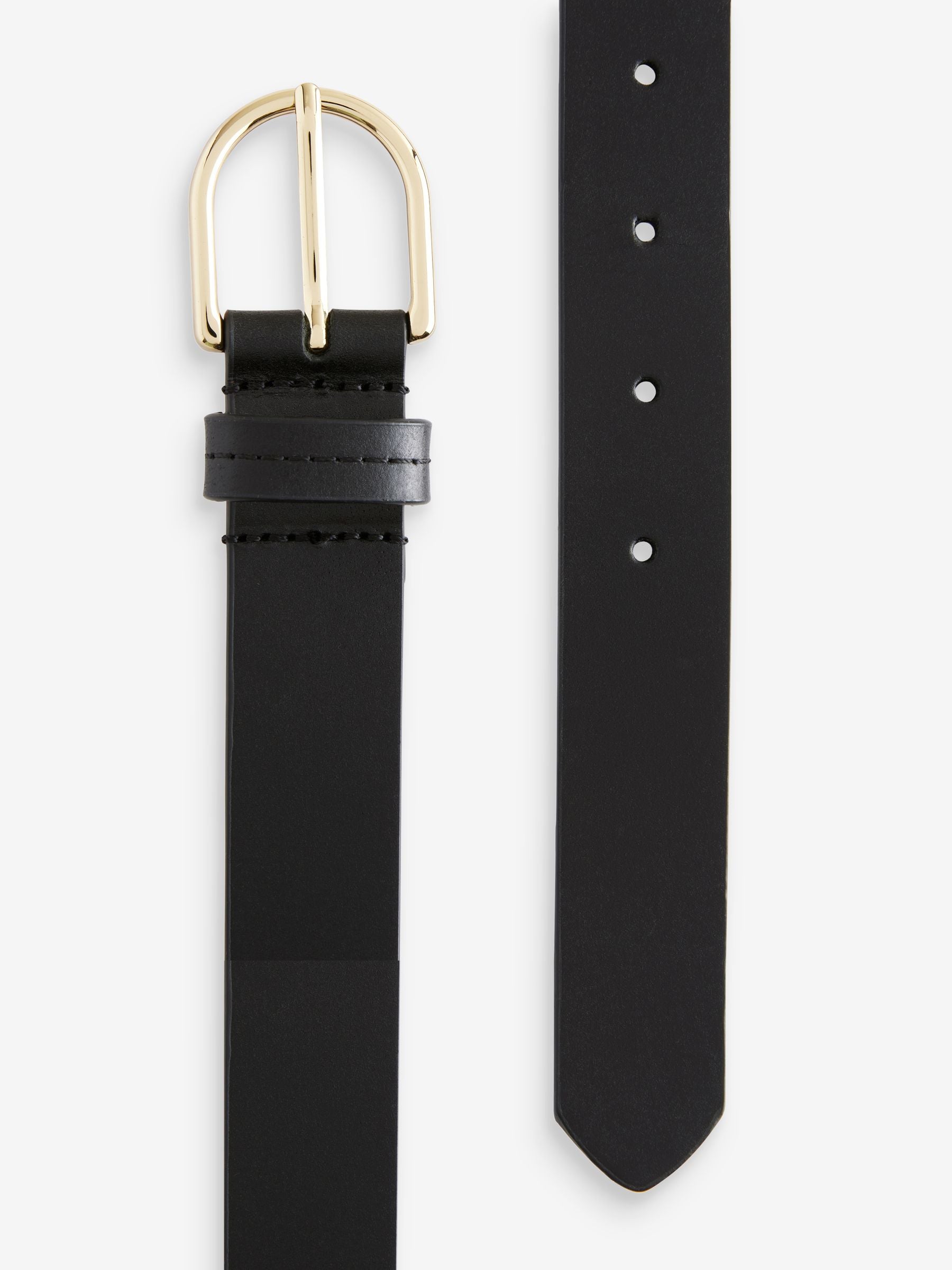 Zwart/goud - Standaard leren riem