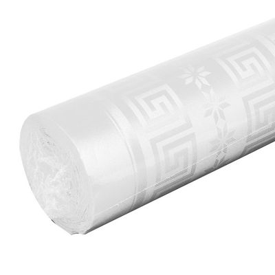 CGMP Damassé - Rouleau de nappe jetable - blanc - 1 x 10 m