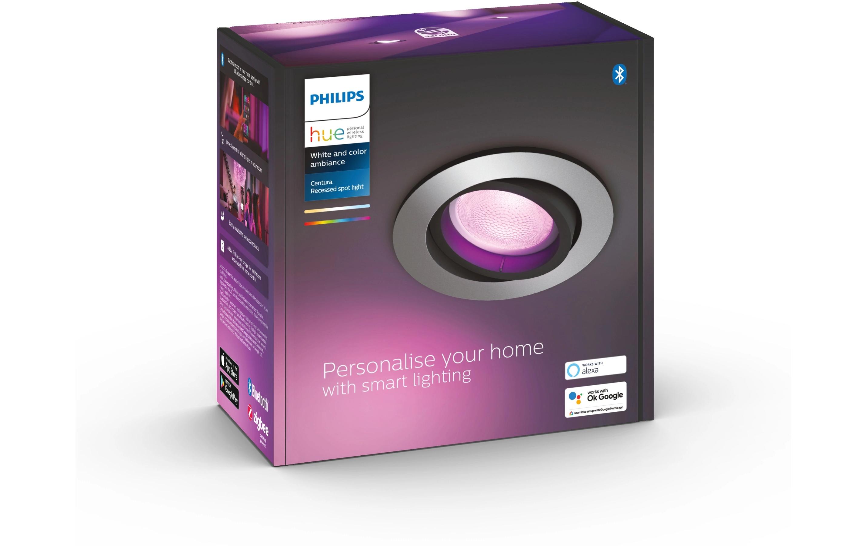 Einbauspot White & Color Ambiance, Centura, Silber, RundPer Bluetooth steuerbare Leuchte