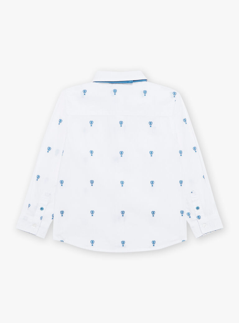 Chemise blanche retroussable avec broderies