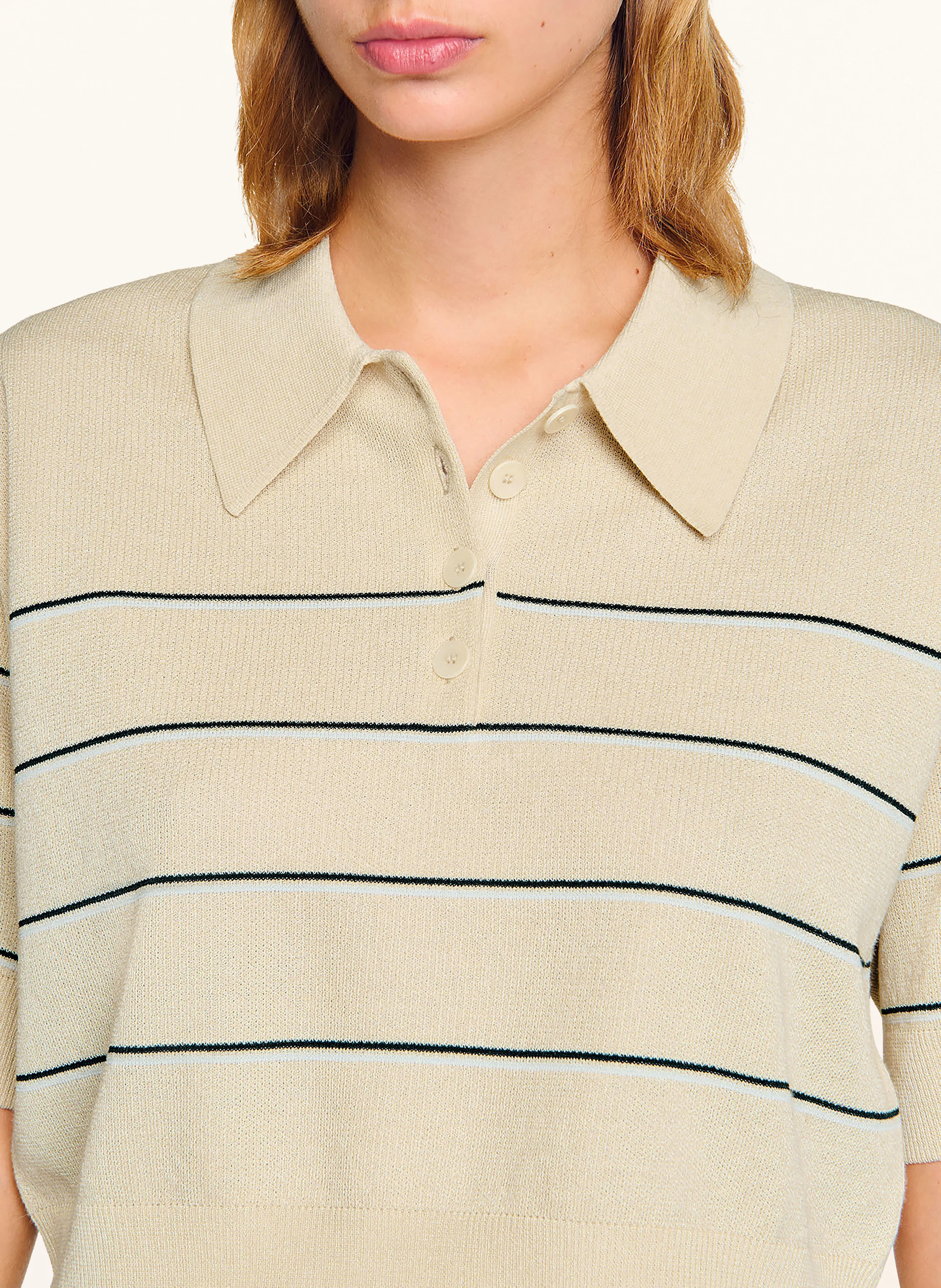 SANDRO Strick-Poloshirt