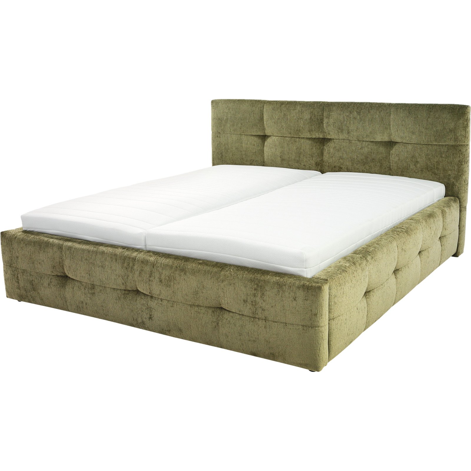 Polsterbett Tivoli Stoff Chenille, ohne Lattenroste 140 x 200, grün