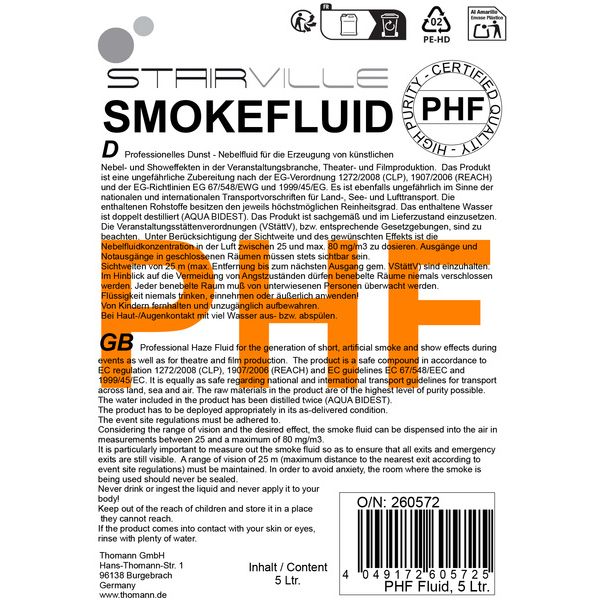 Stairville PHF Pro Haze Fluid 5 ltr.