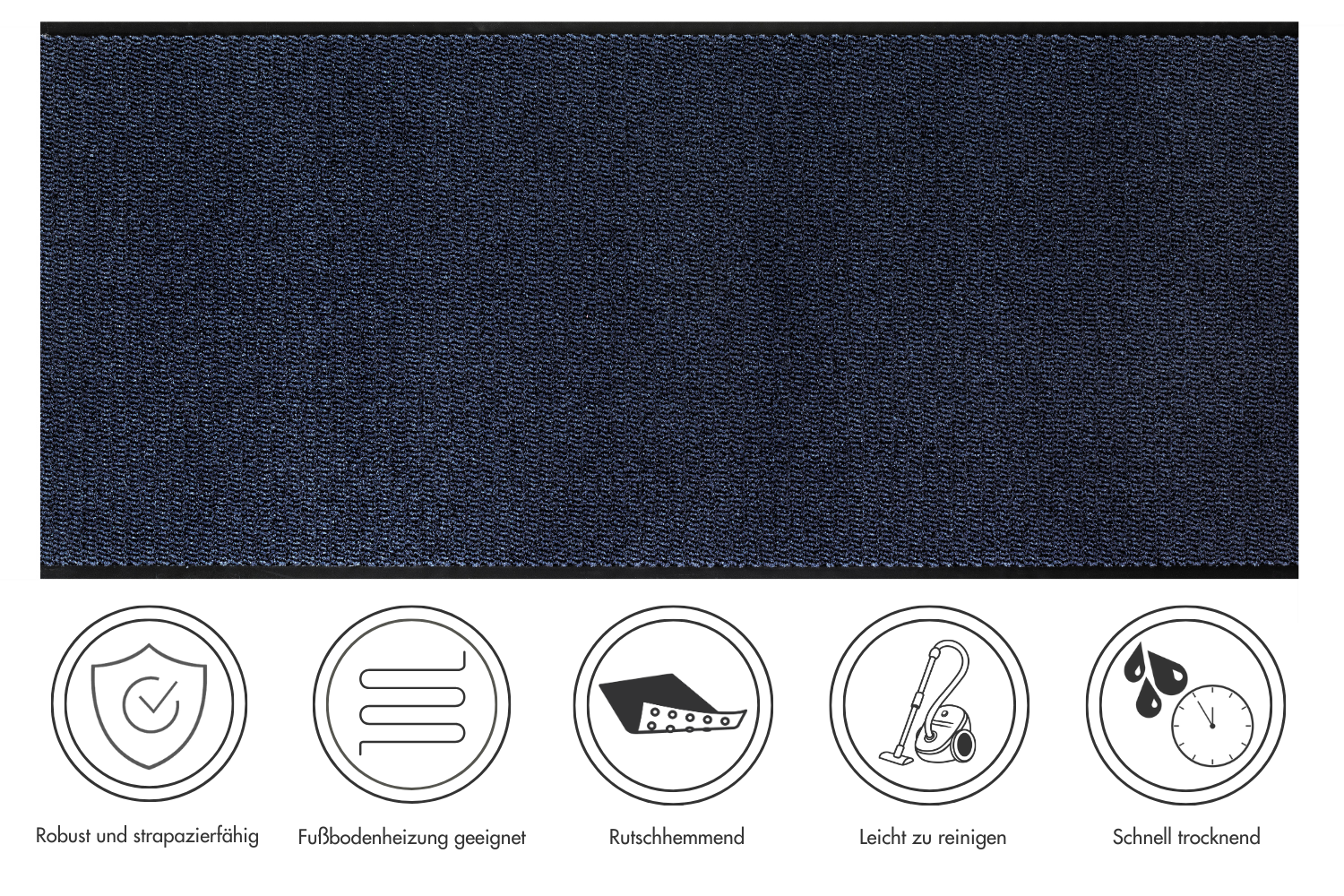 Easy Runner deurmat 120 x 400 cm in blauw