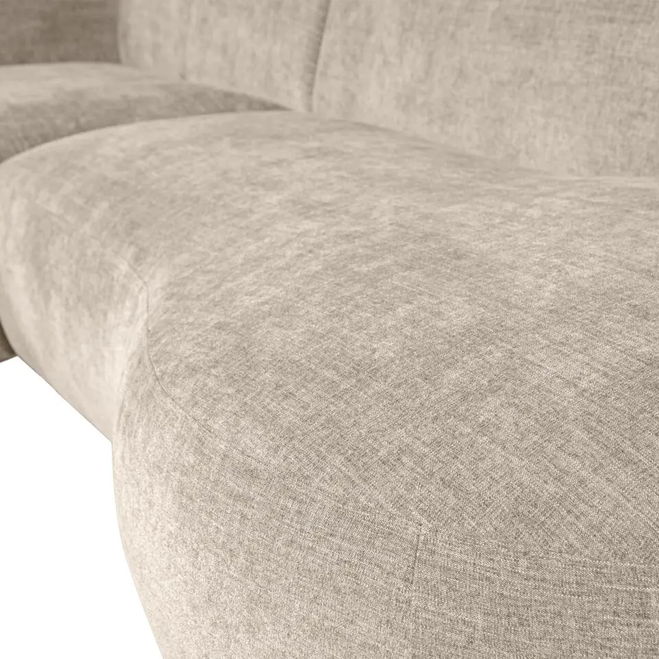 WOOOD Polly Chaise Longue - Polyester - Zand - 71x258x150/105