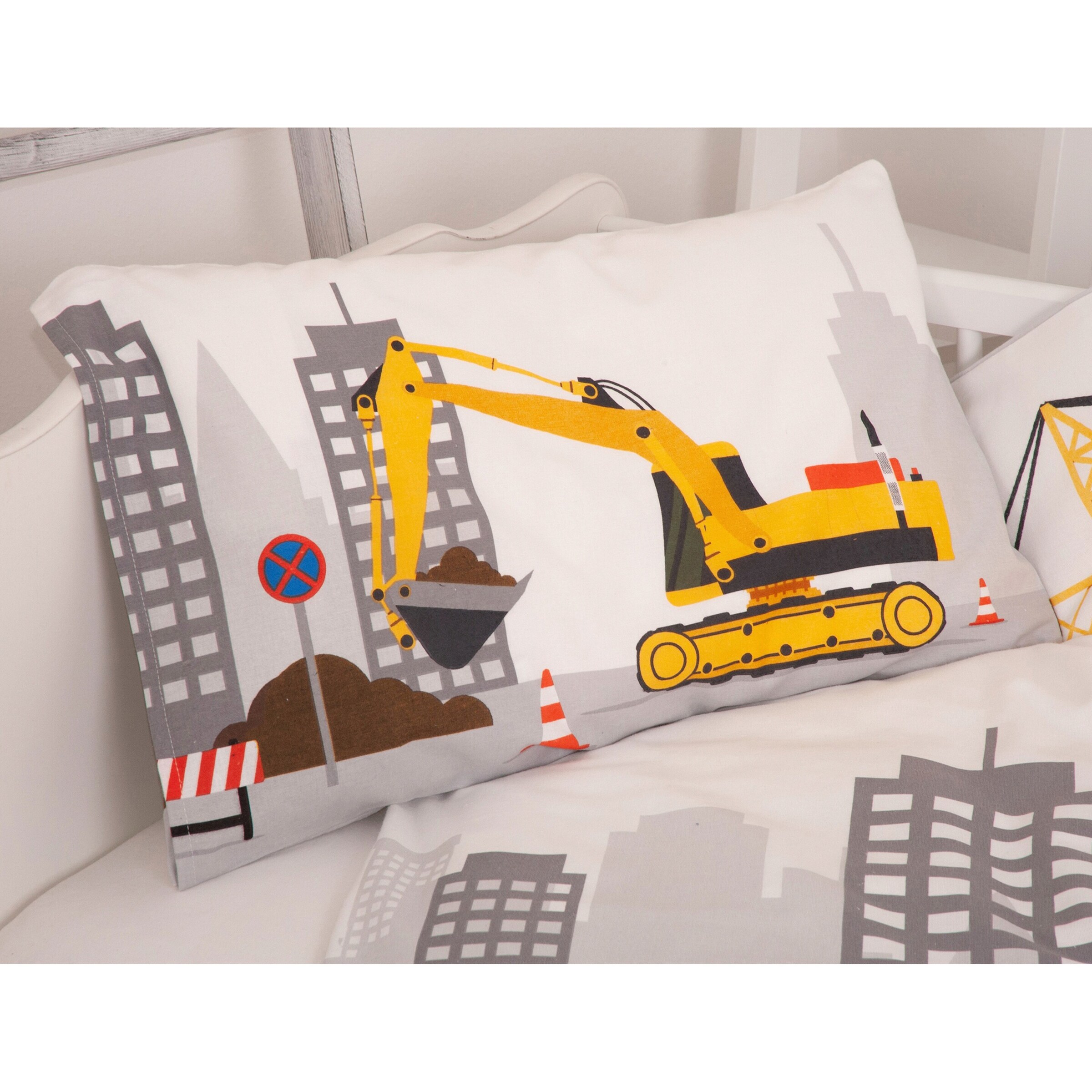 Baby Best Renforcé Wende-Bettwäsche Baustelle 40x60 / 100x135 cm