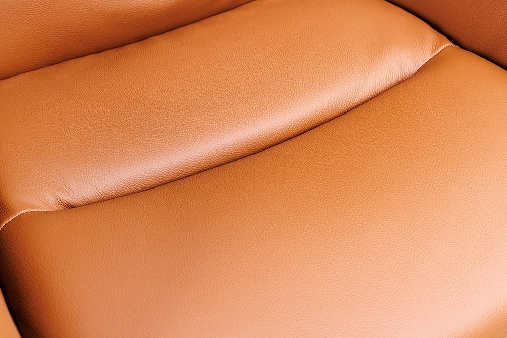 Riess Ambiente Drehbarer Design Stuhl Big George Cognac Leder Microfaser Armlehnen Retro Esszimmerstuhl Küchenstuhl Armlehnenstuhl