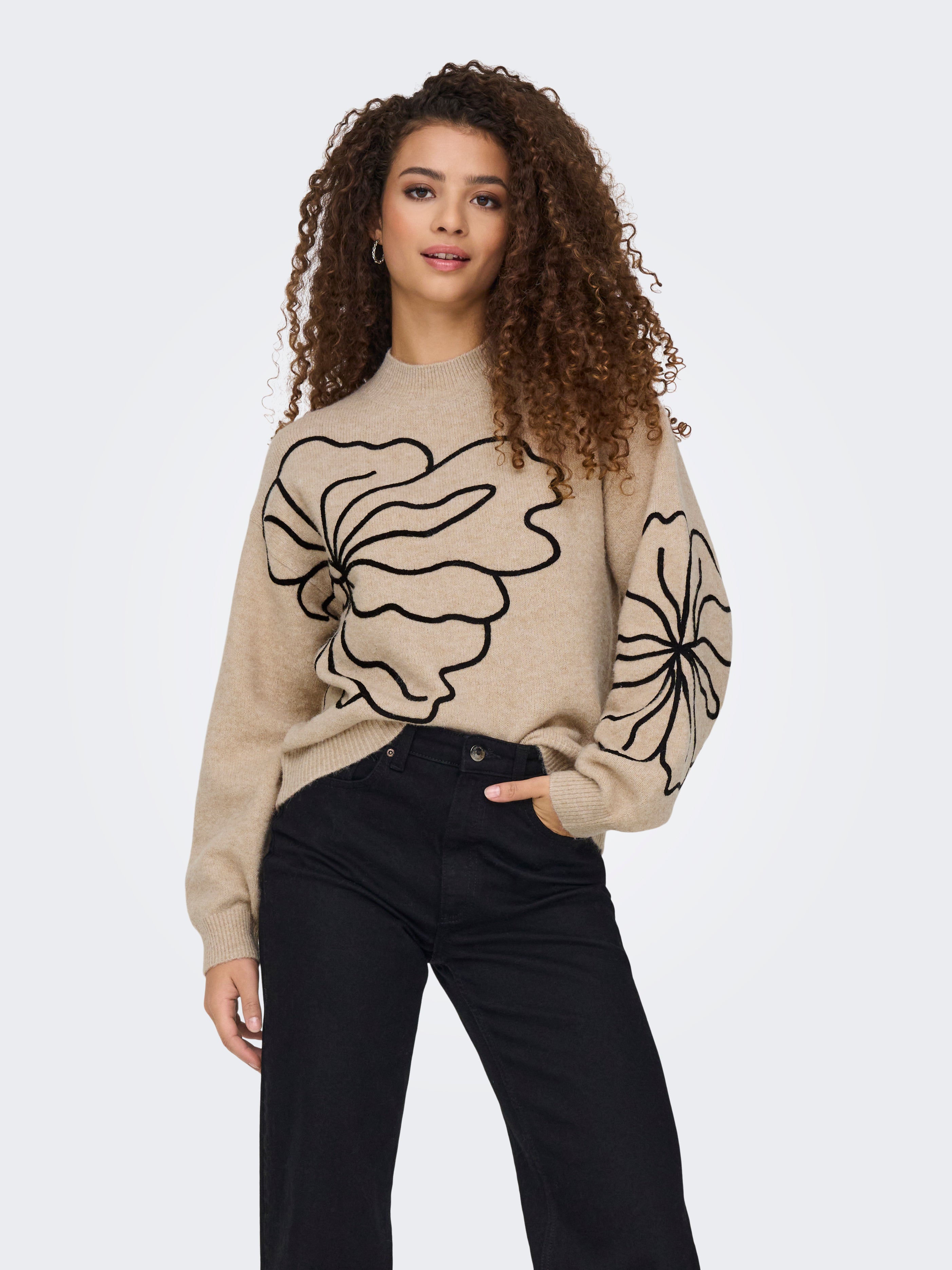 JDYJELLA Strickpullover Cement